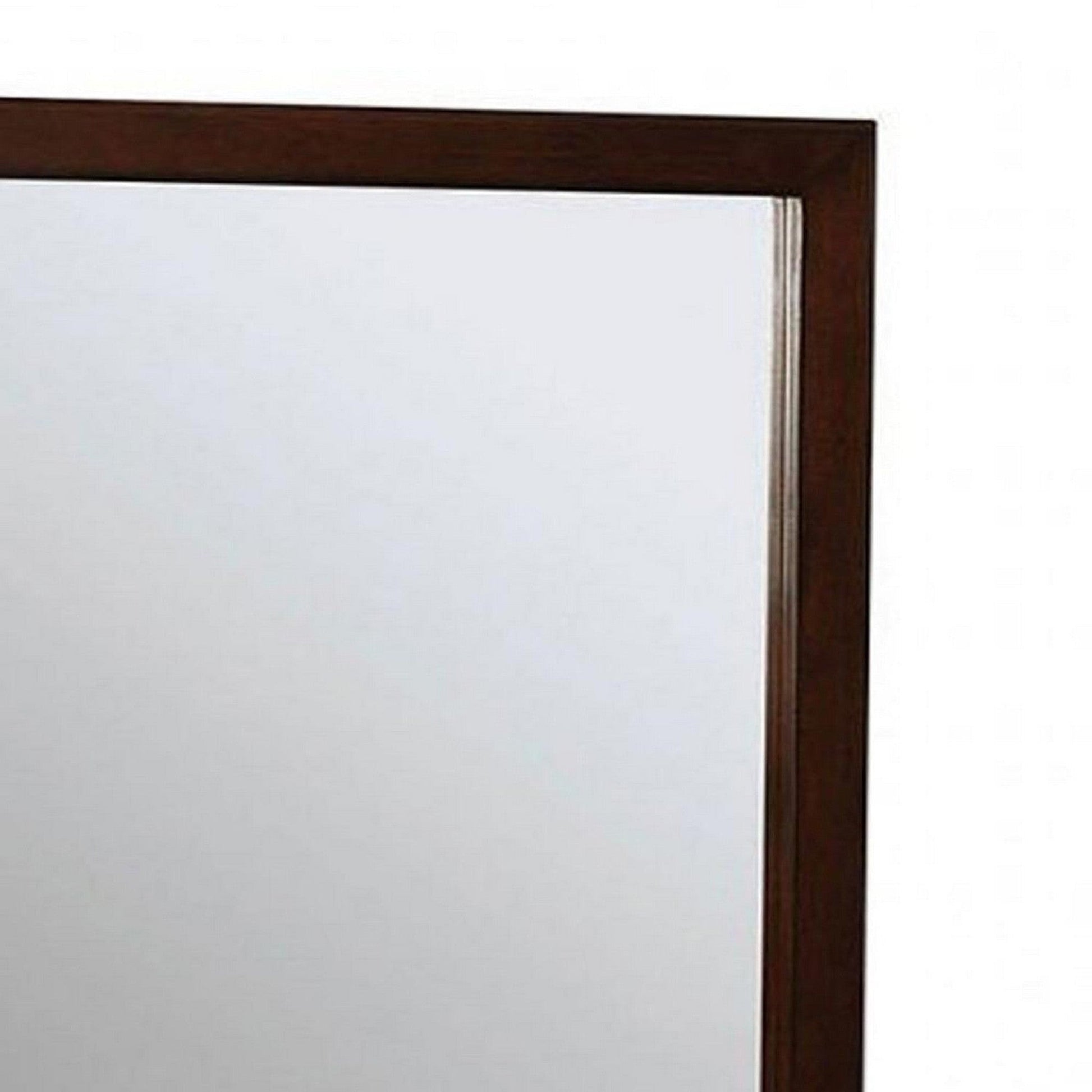 Benzara 32" Cherry Transitional Style Wooden Frame Mirror