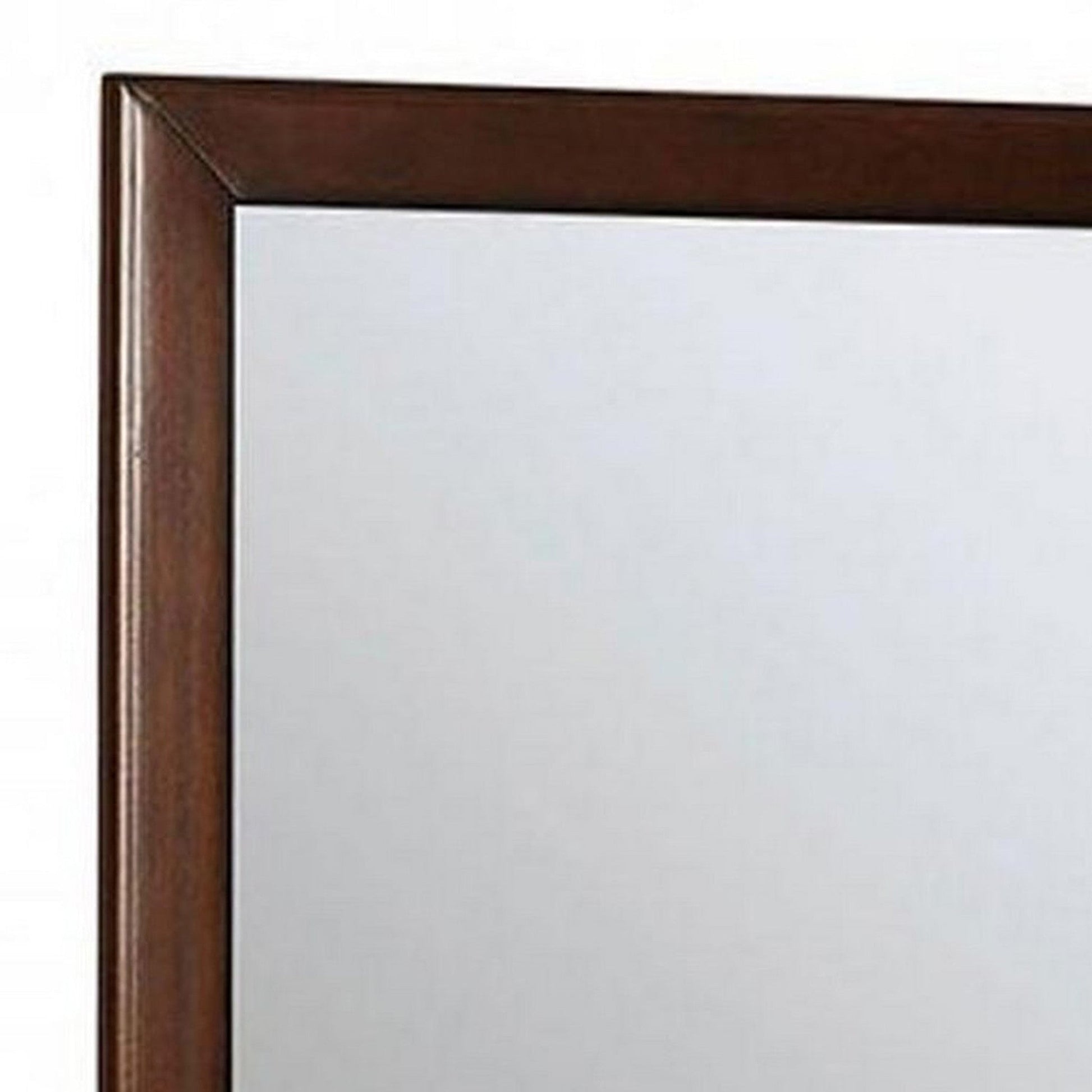 Benzara 32" Cherry Transitional Style Wooden Frame Mirror