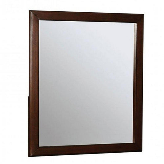 Benzara 32" Cherry Transitional Style Wooden Frame Mirror