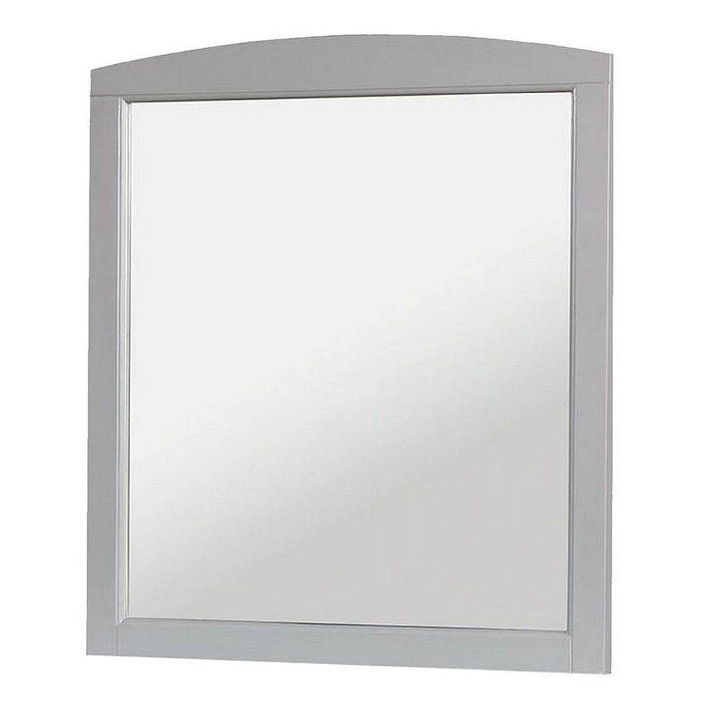 Benzara 32" Gray Curved Top Wooden Frame Transitional Mirror