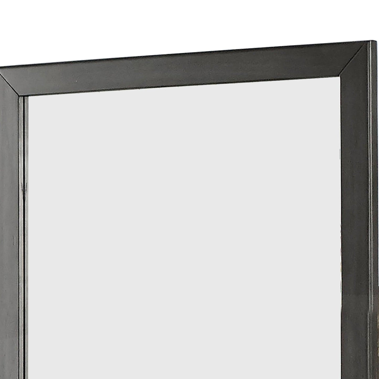 Benzara 32" Gray Transitional Style Wooden Frame Mirror