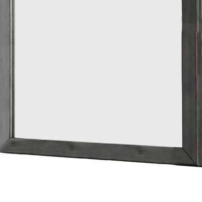 Benzara 32" Gray Transitional Style Wooden Frame Mirror