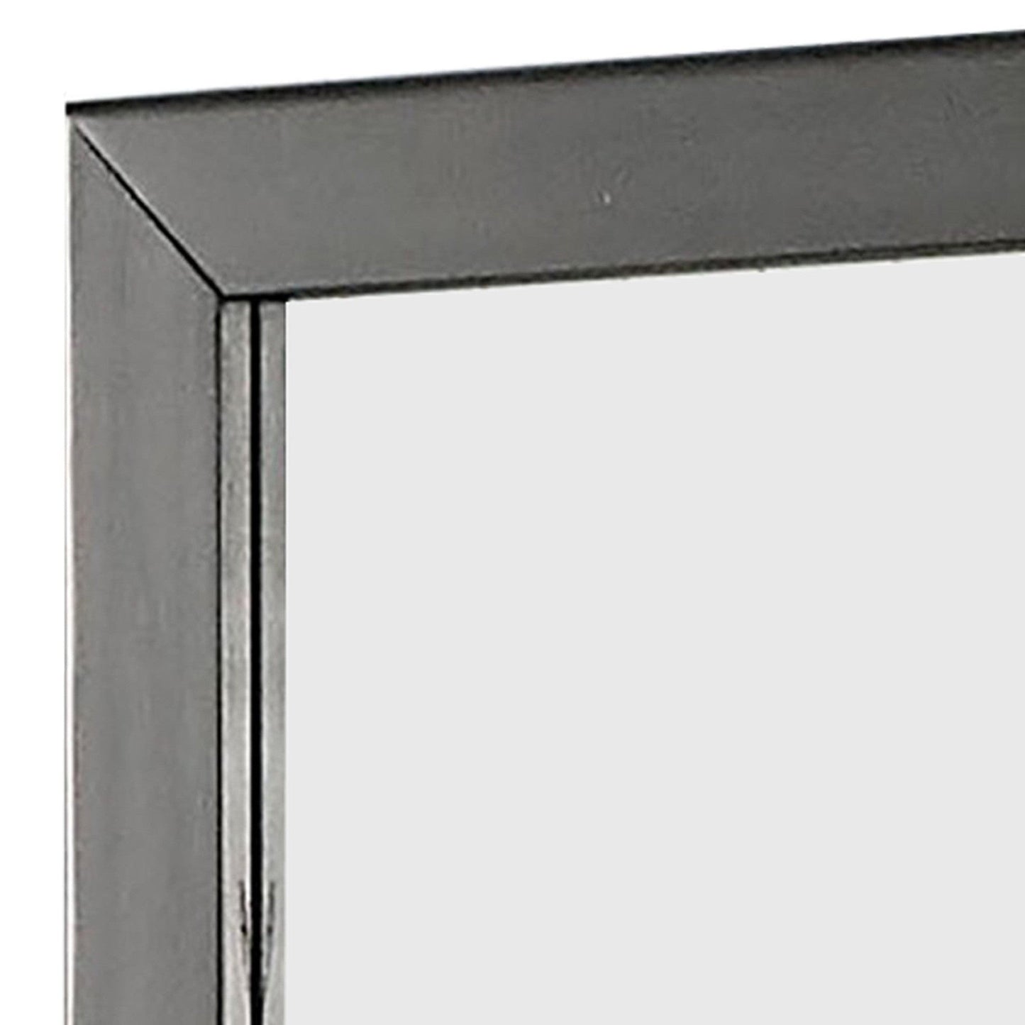 Benzara 32" Gray Transitional Style Wooden Frame Mirror