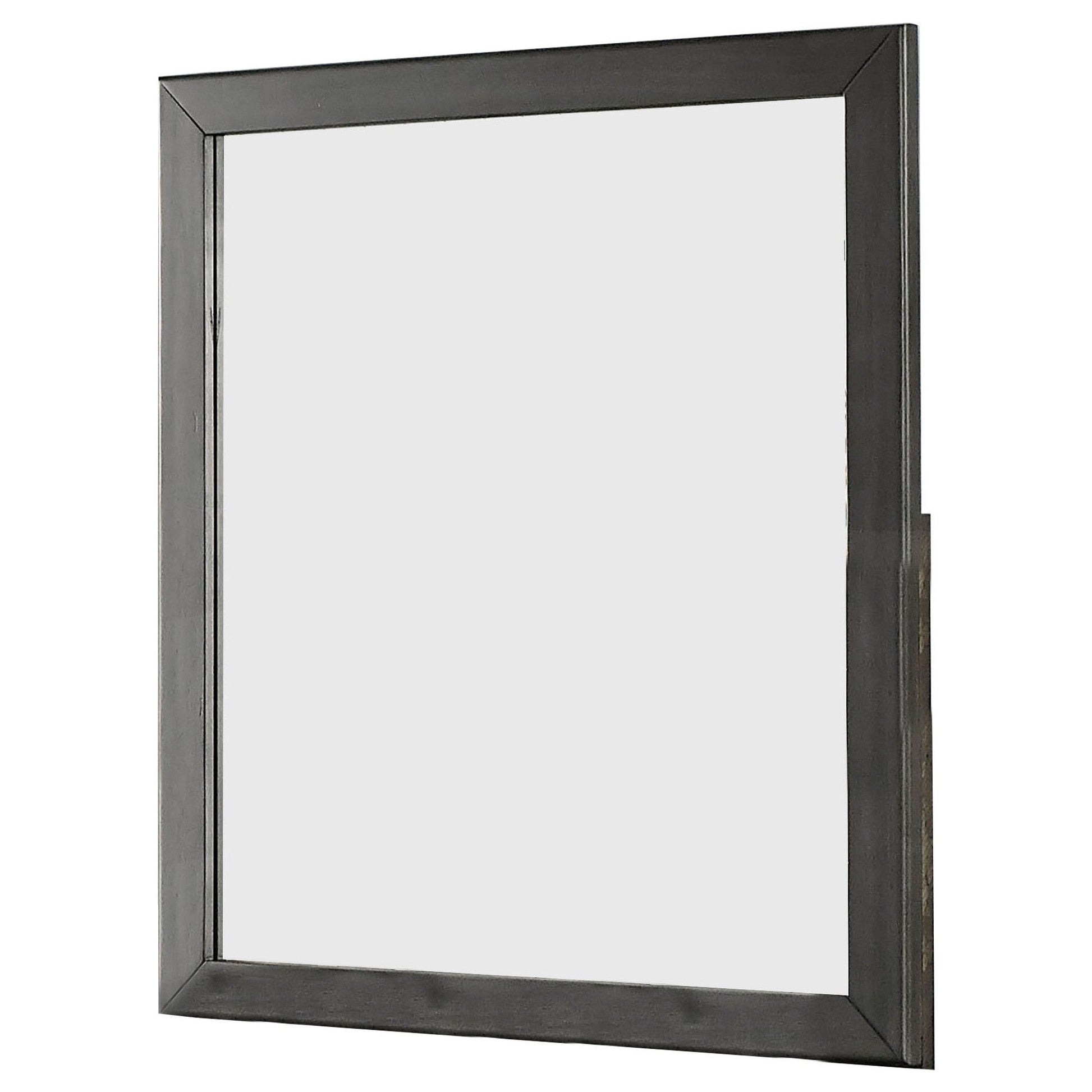 Benzara 32" Gray Transitional Style Wooden Frame Mirror