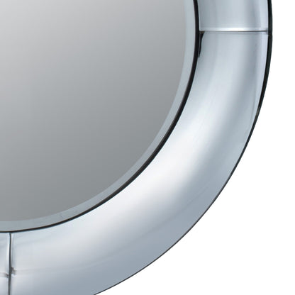 Benzara 32" Silver Round Modern Styled Mirror With Lustrous Frame