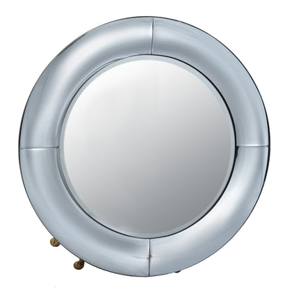 Benzara 32" Silver Round Modern Styled Mirror With Lustrous Frame