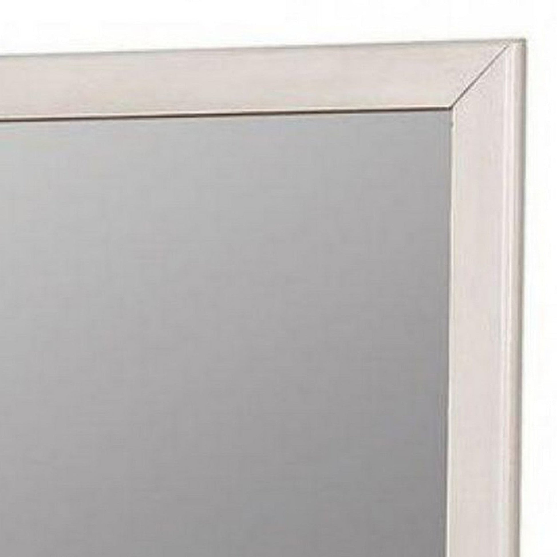 Benzara 32" White Transitional Style Wooden Frame Mirror