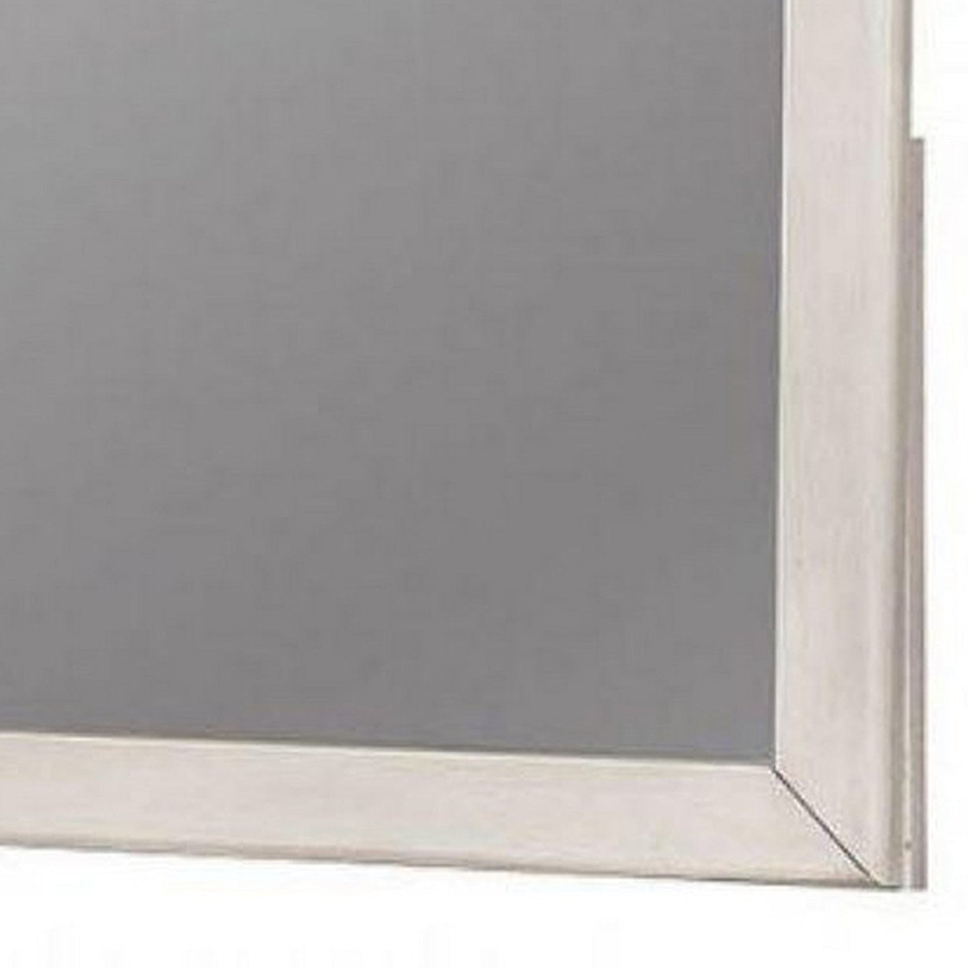 Benzara 32" White Transitional Style Wooden Frame Mirror