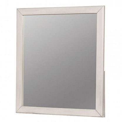 Benzara 32" White Transitional Style Wooden Frame Mirror