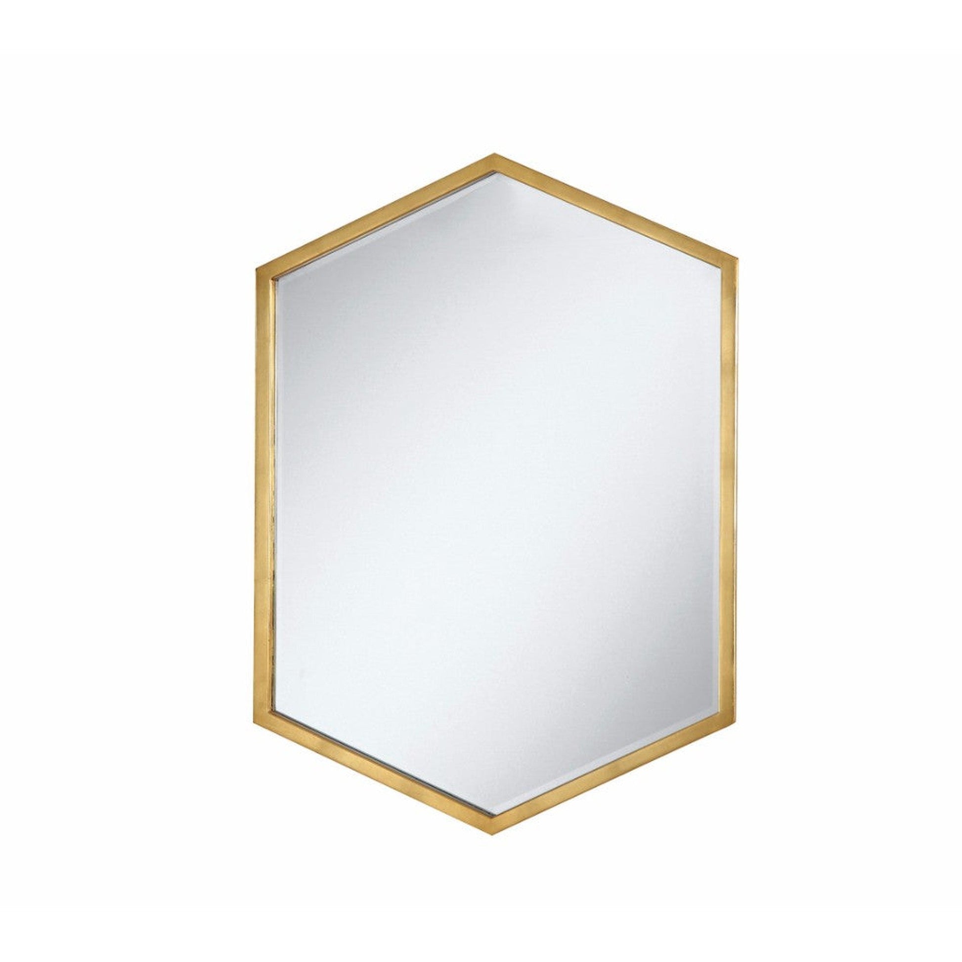 Benzara 34" Gold And Silver Hexagonal Modern Metal Frame Wall Mirror