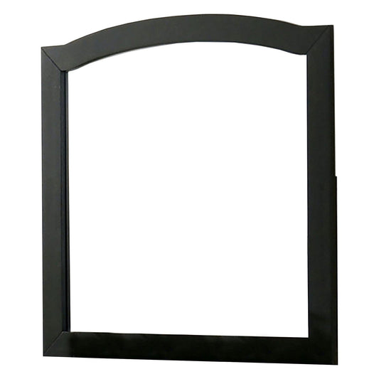Benzara 35" Black Transitional Style Wooden Frame Square Mirror