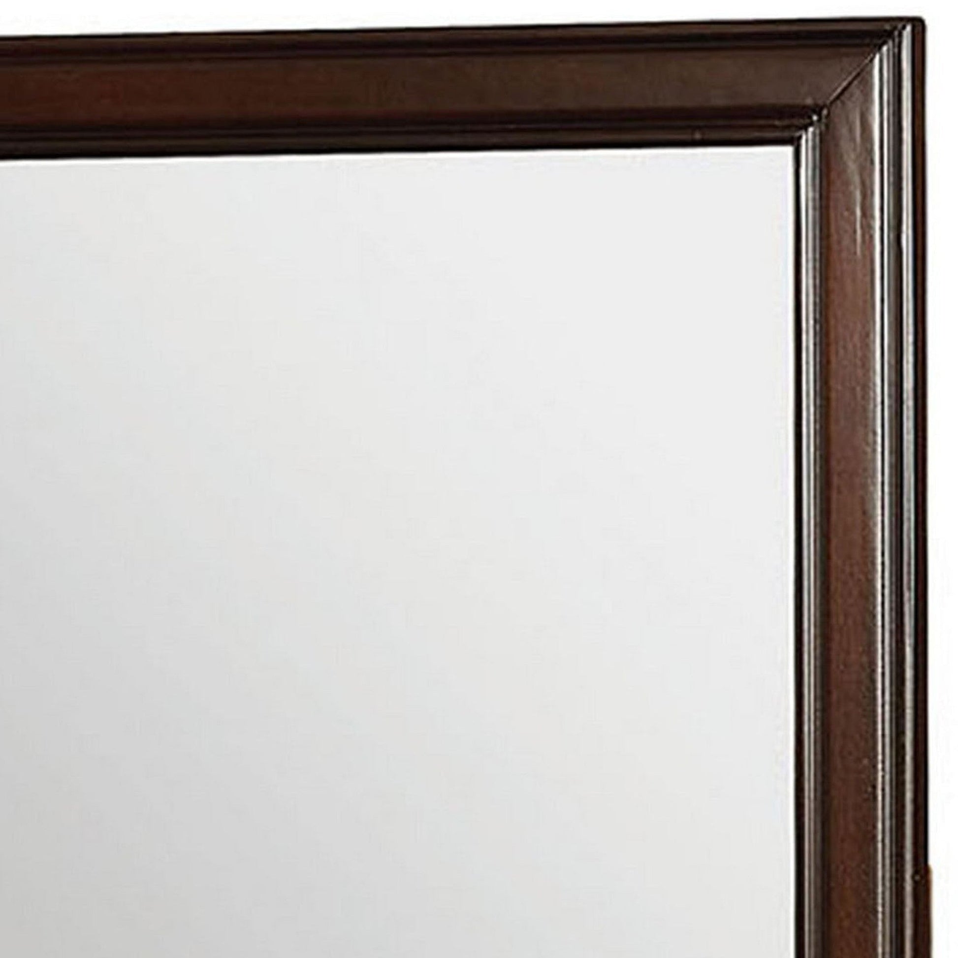 Benzara 35" Cherry Transitional Style Wooden Frame Mirror