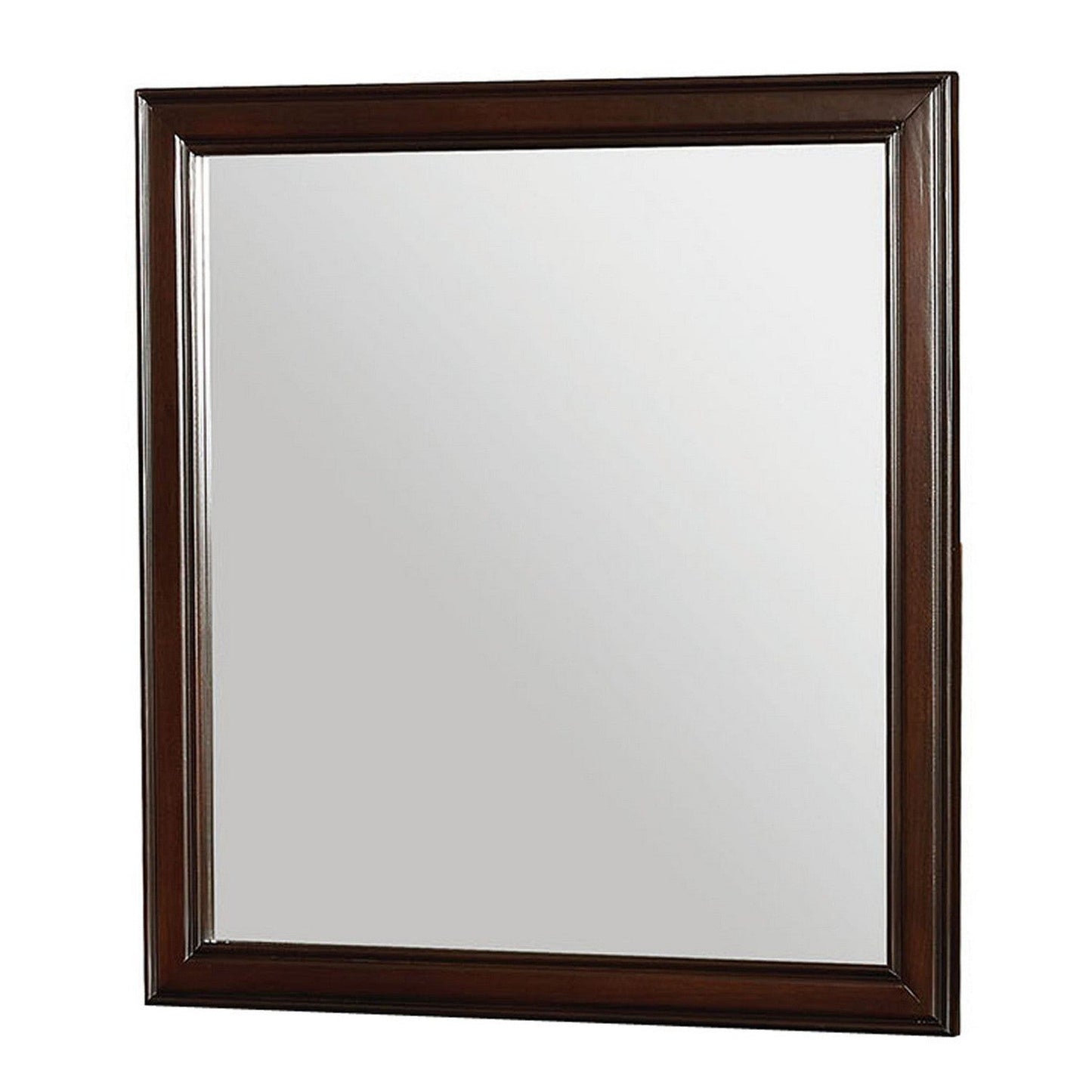 Benzara 35" Cherry Transitional Style Wooden Frame Mirror