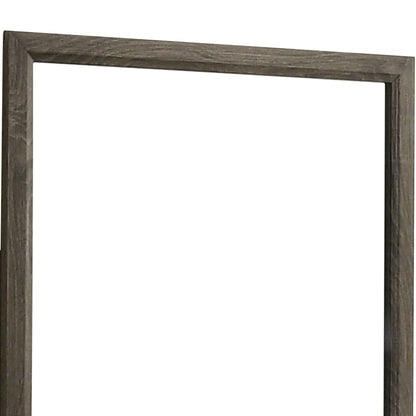 Benzara 35" Gray Transitional Style Wooden Frame Mirror