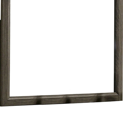 Benzara 35" Gray Transitional Style Wooden Frame Mirror