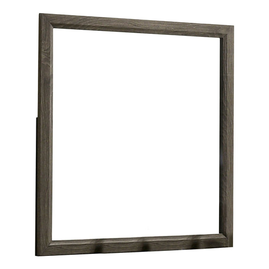 Benzara 35" Gray Transitional Style Wooden Frame Mirror