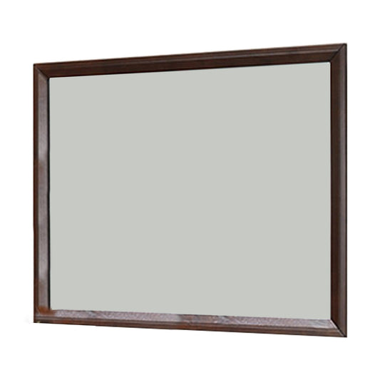 Benzara 35" Rectangular Brown Wooden Framed Mirror