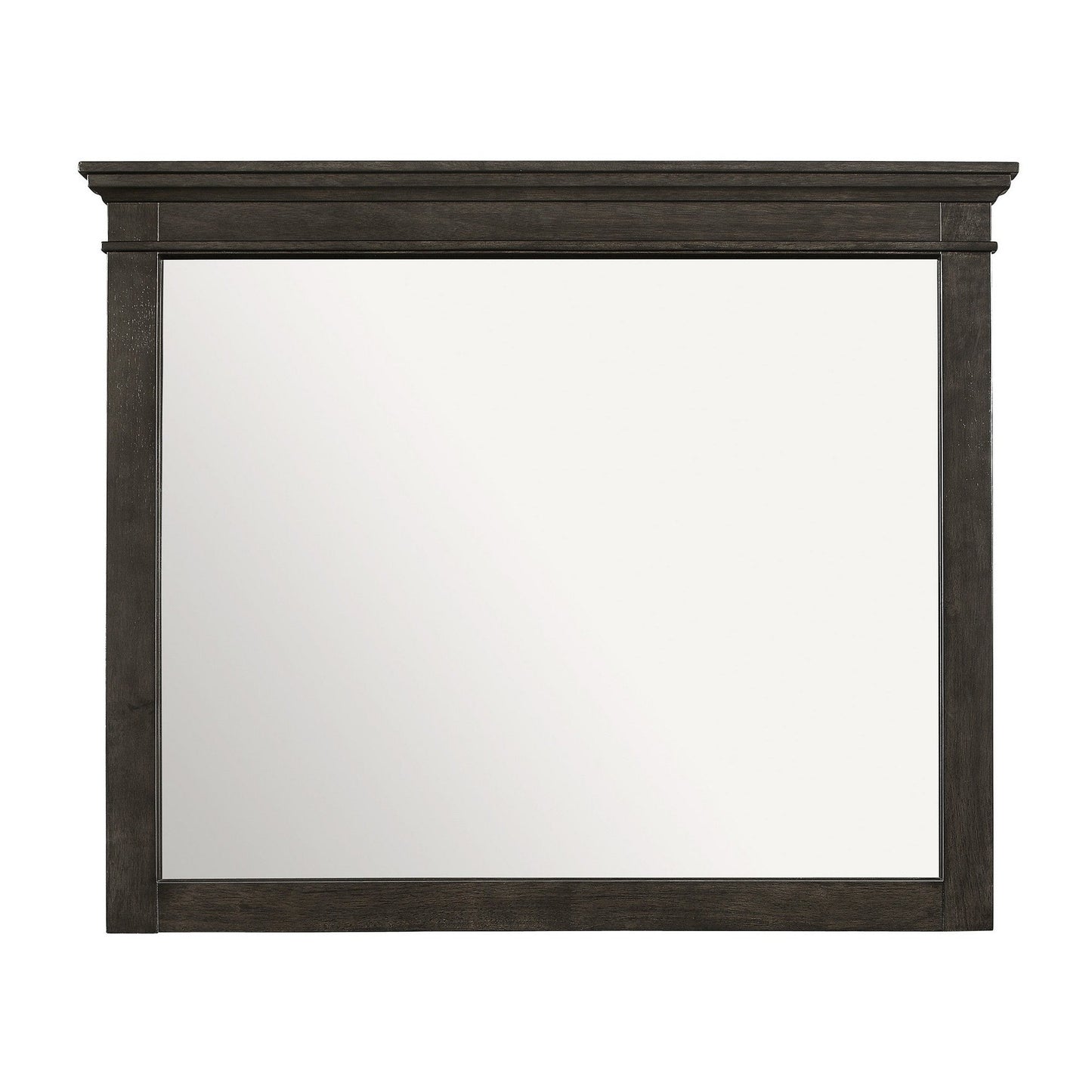 Benzara 35" x 42" Charcoal Gray Rectangular Molded Wood Frame Dresser Mirror