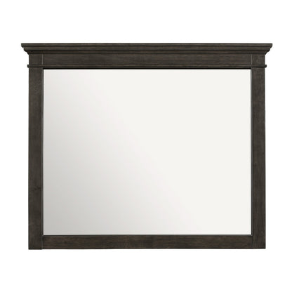 Benzara 35" x 42" Charcoal Gray Rectangular Molded Wood Frame Dresser Mirror