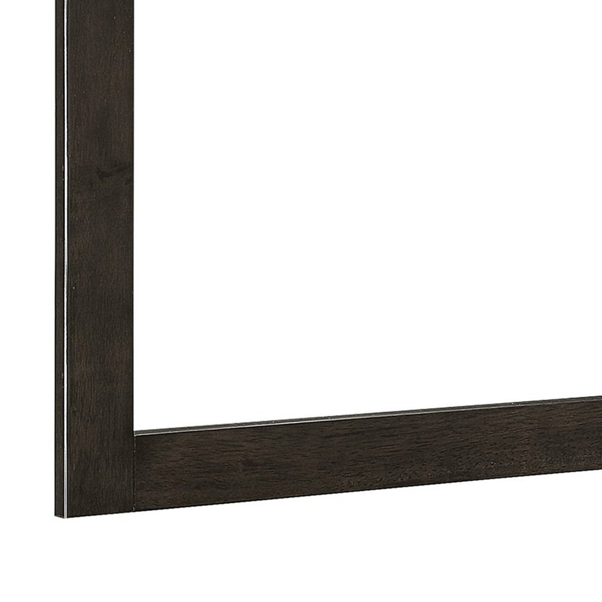 Benzara 35" x 42" Charcoal Gray Rectangular Molded Wood Frame Dresser Mirror