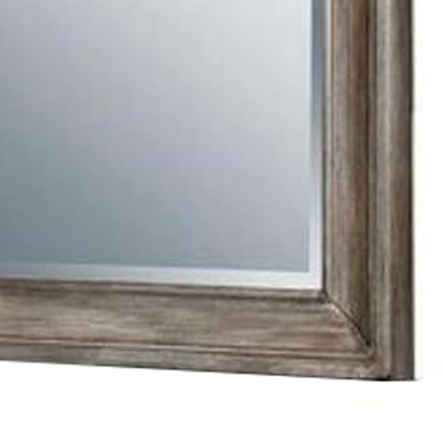 Benzara 36" Brown Rectangular Mirror With Wooden Frame