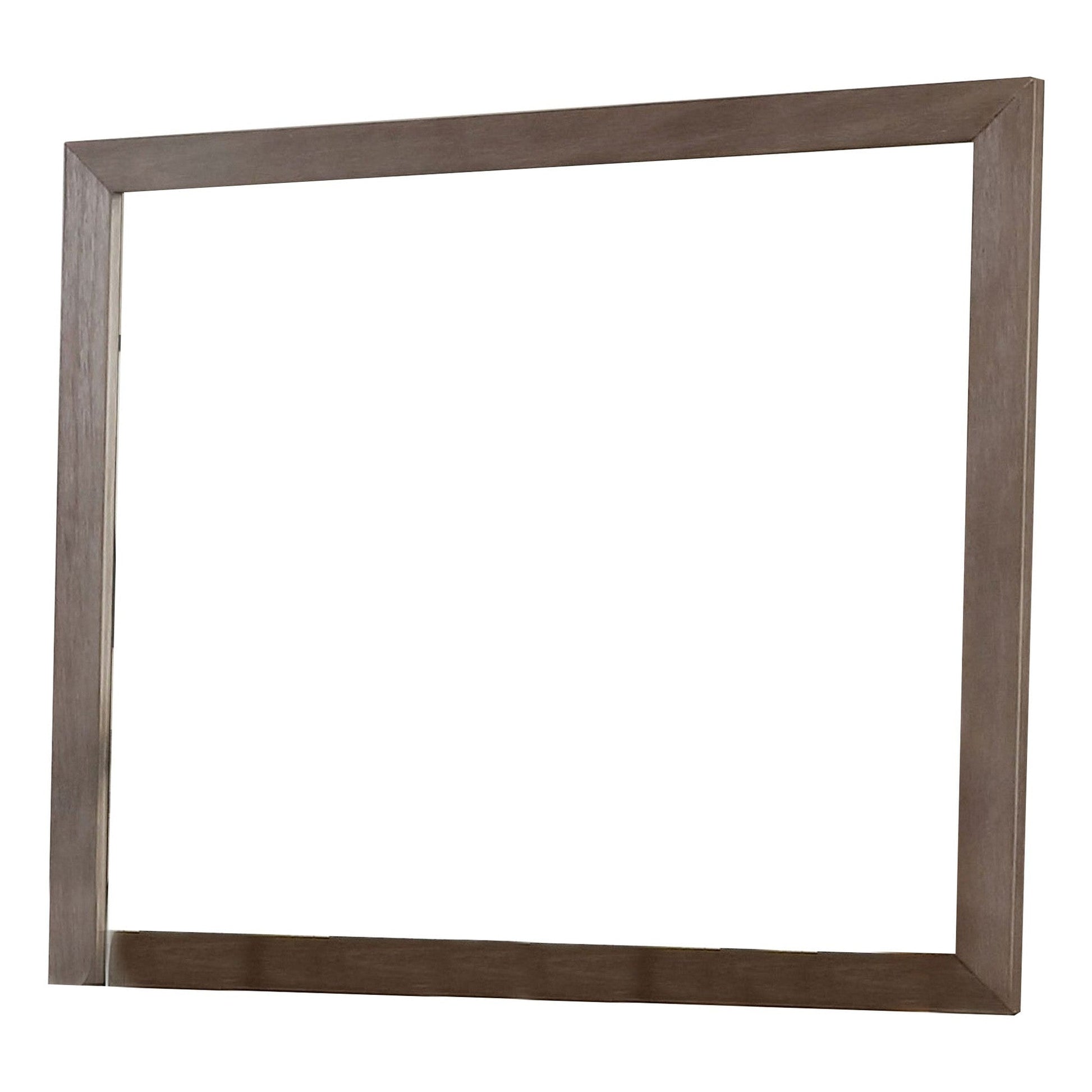 Benzara 36" Brown Rectangular Wooden Framed Mirror