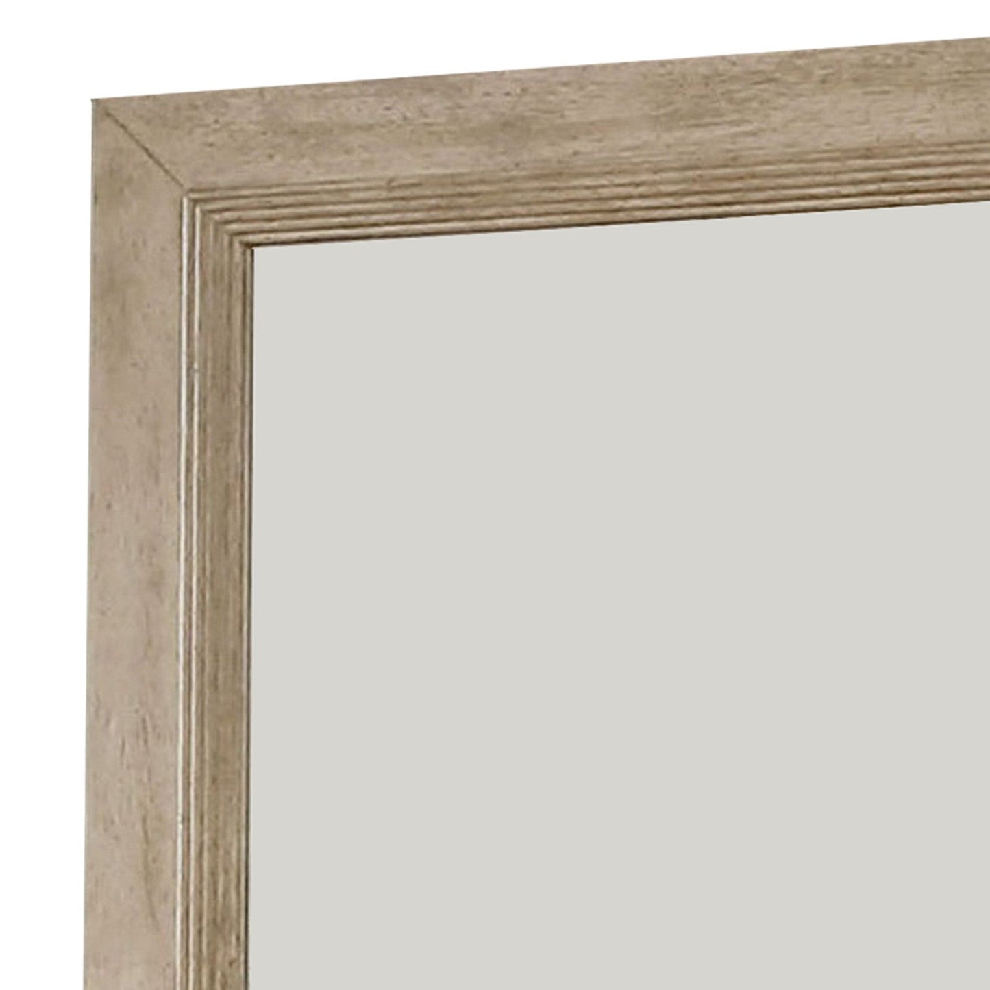 Benzara 36" Brown Wooden Frame Mirror With Molded Details