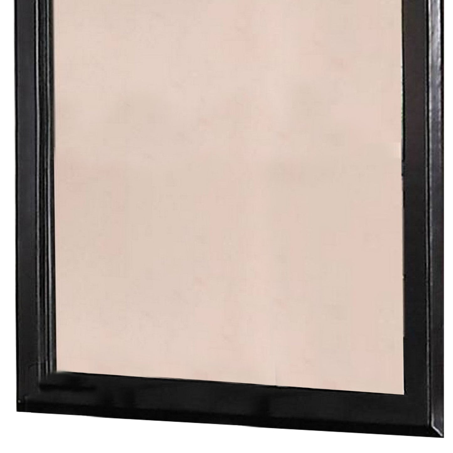 Benzara 36" Rectangular Black Wooden Framed Wall Mirror