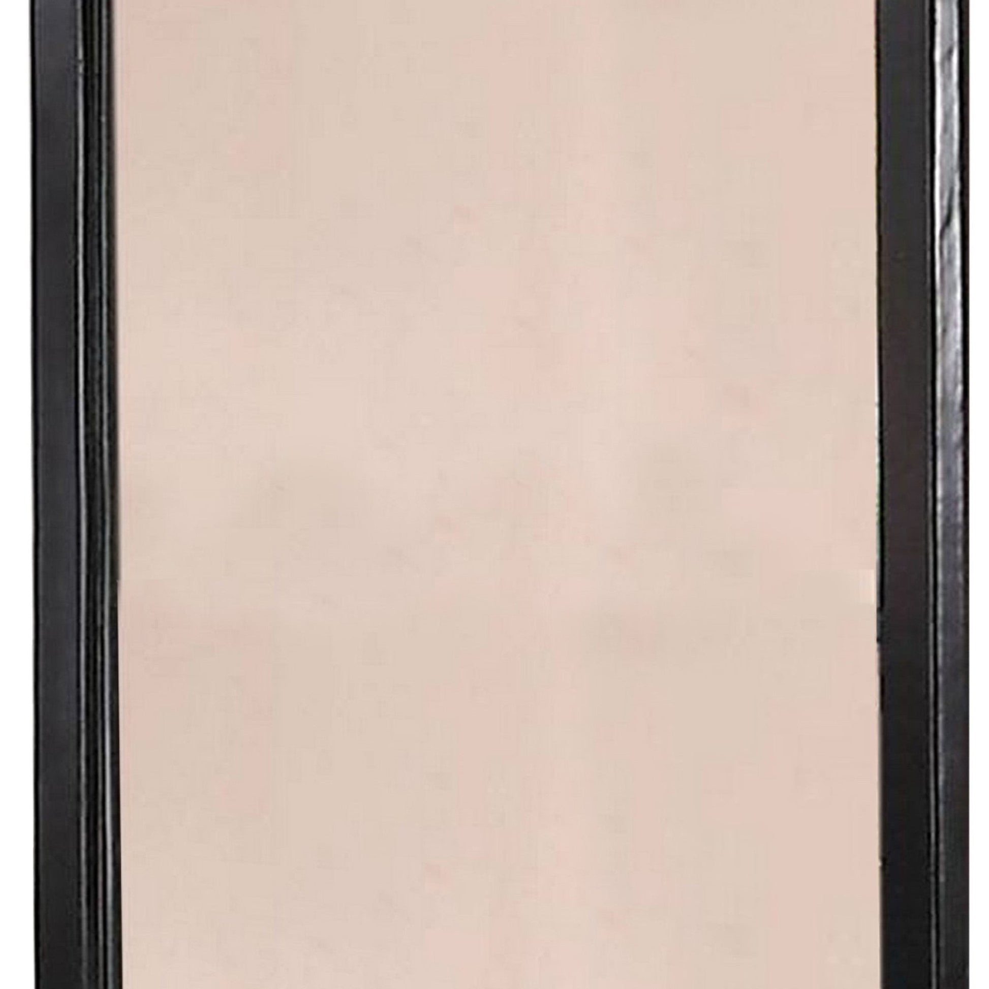 Benzara 36" Rectangular Black Wooden Framed Wall Mirror