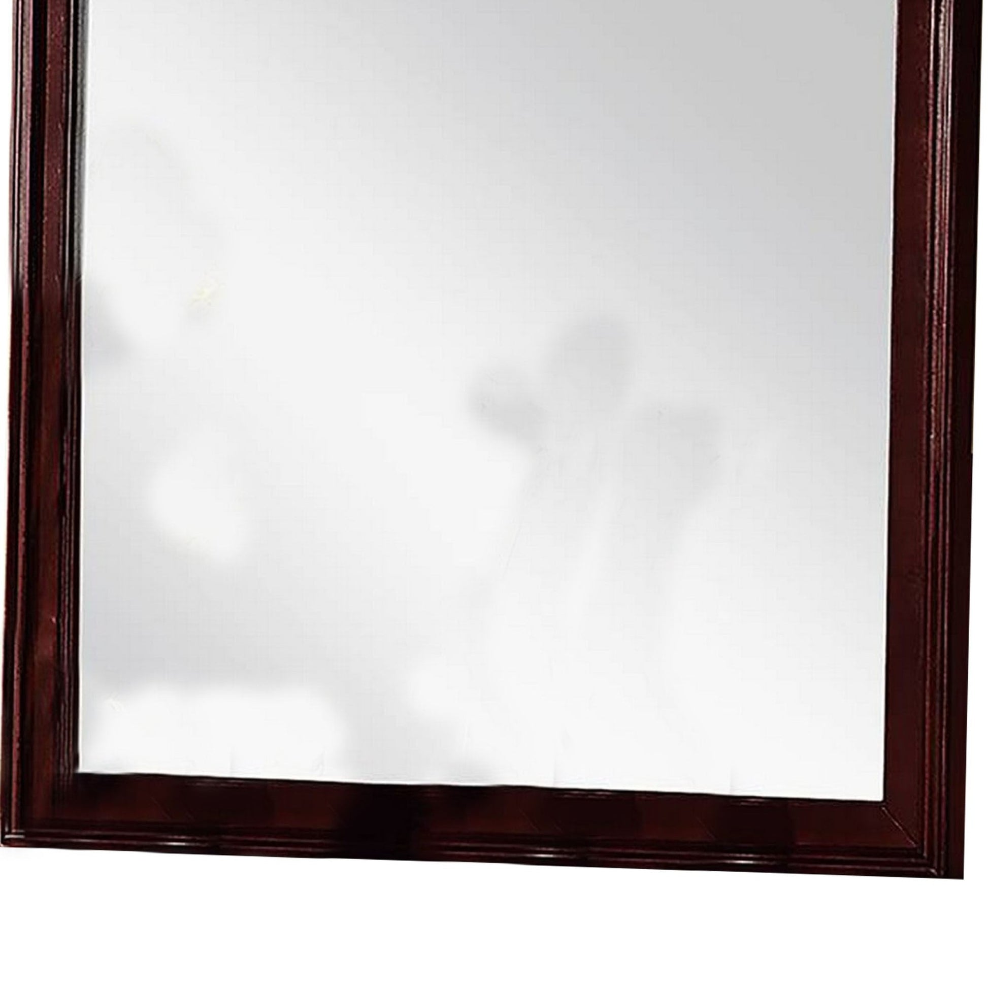 Benzara 36" Rectangular Brown Molded Wood Encased Mirror