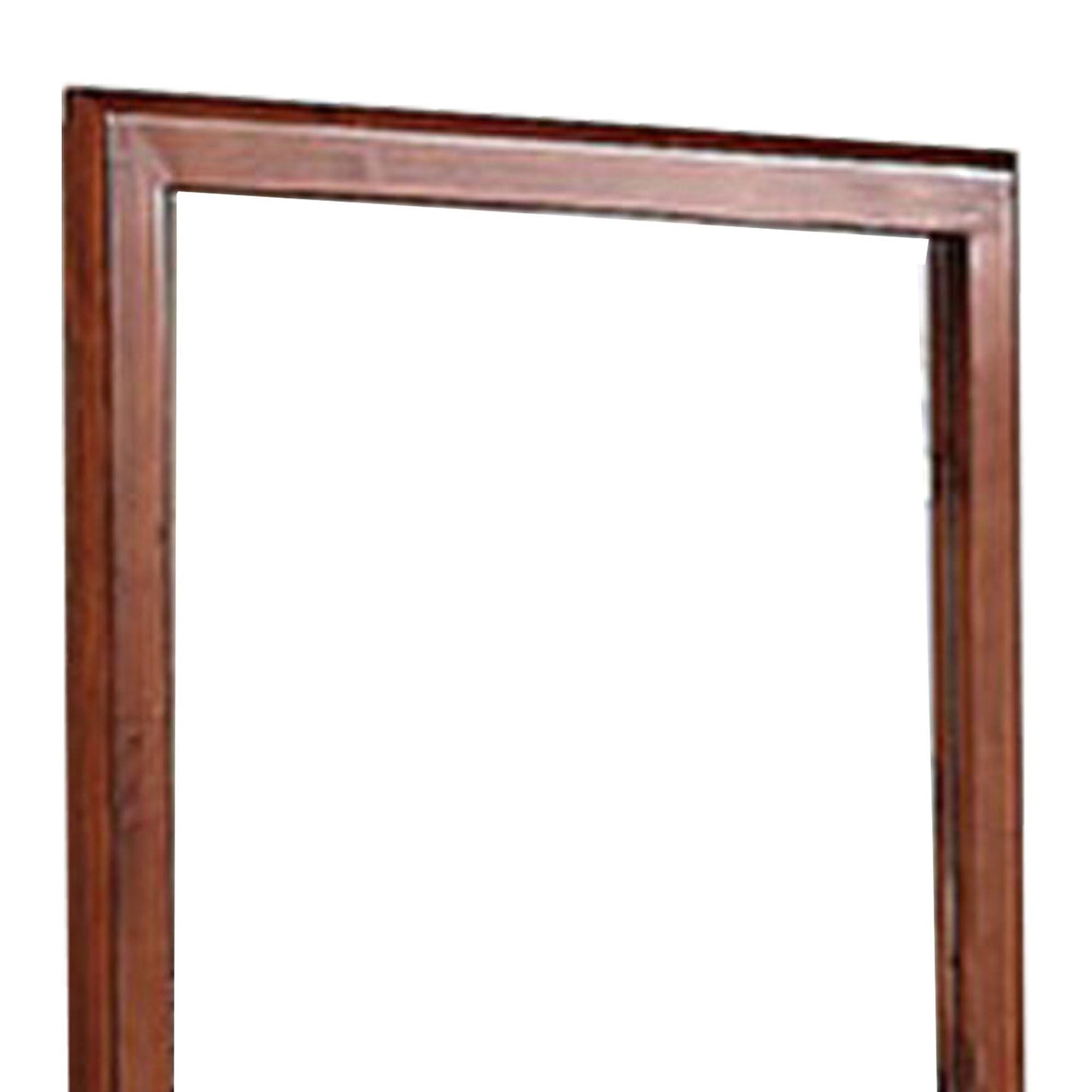 Benzara 36" Rectangular Brown Wooden Framed Wall Mirror