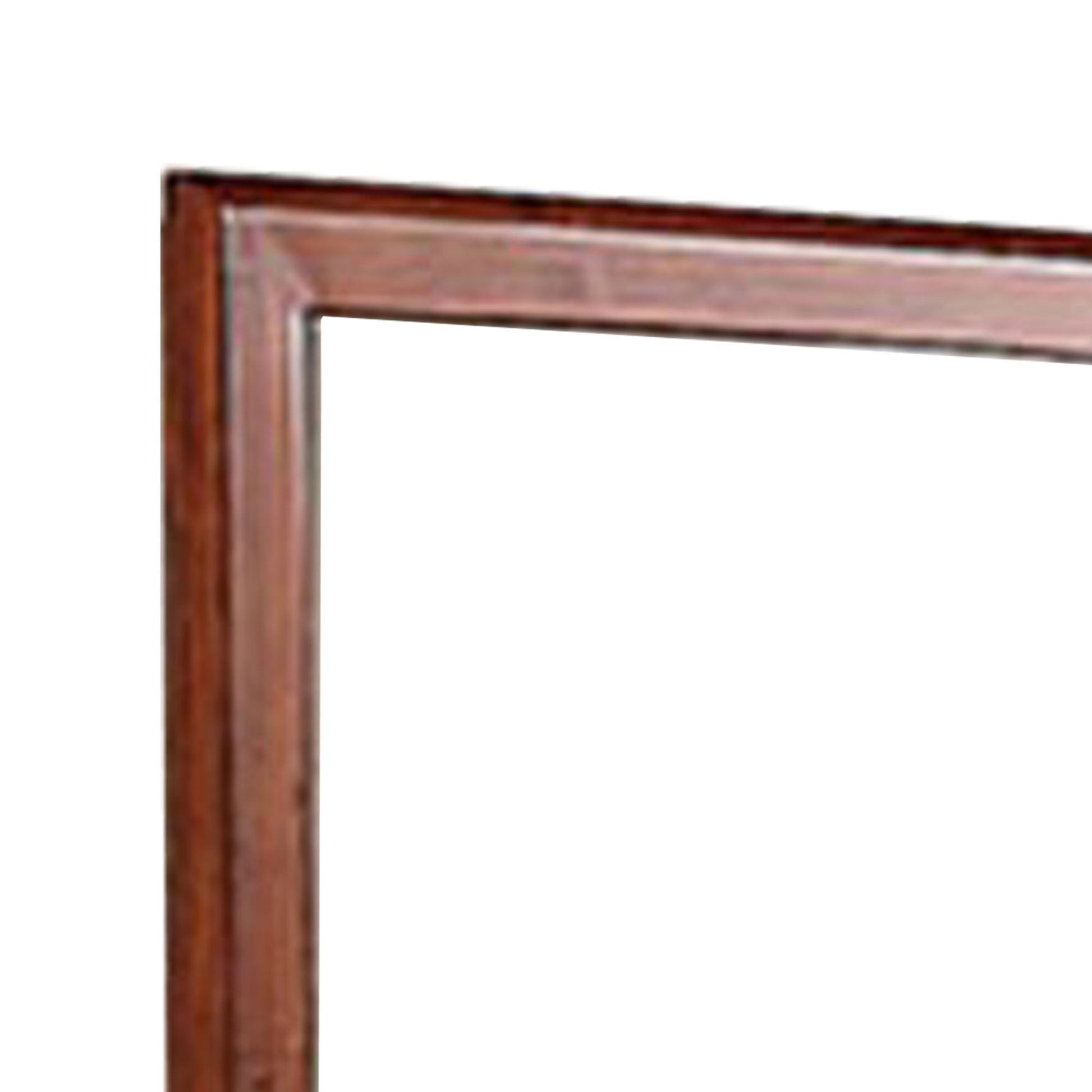 Benzara 36" Rectangular Brown Wooden Framed Wall Mirror