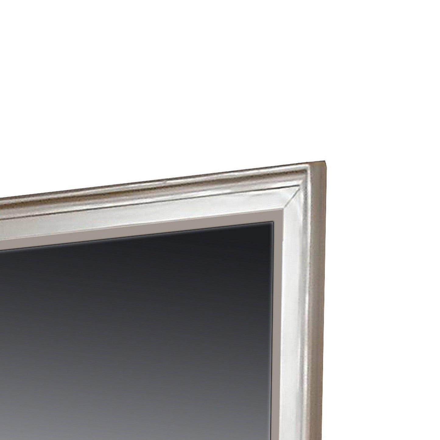 Benzara 36" Rectangular Silver Molded Wood Encased Mirror