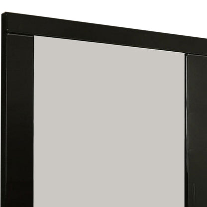 Benzara 37" Black Rectangular Wooden Framed Mirror