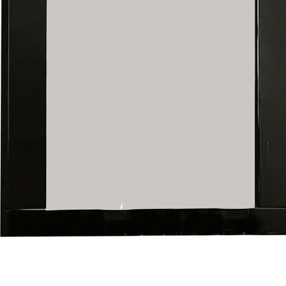 Benzara 37" Black Rectangular Wooden Framed Mirror