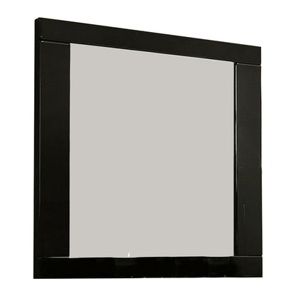 Benzara 37" Black Rectangular Wooden Framed Mirror