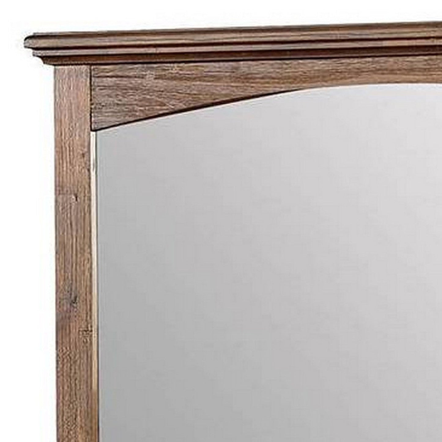 Benzara 37" Dark Oak Transitional Style Wooden Frame Mirror