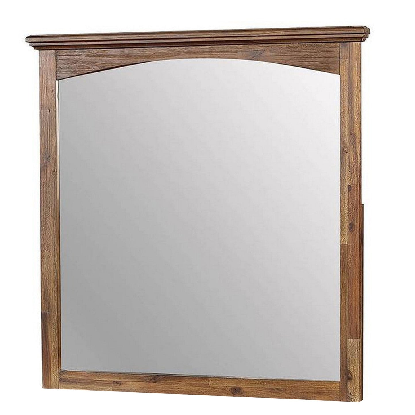 Benzara 37" Dark Oak Transitional Style Wooden Frame Mirror