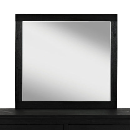 Benzara 37" x 40" Dark Gray and Silver Dressing Mirror With Wooden Frame