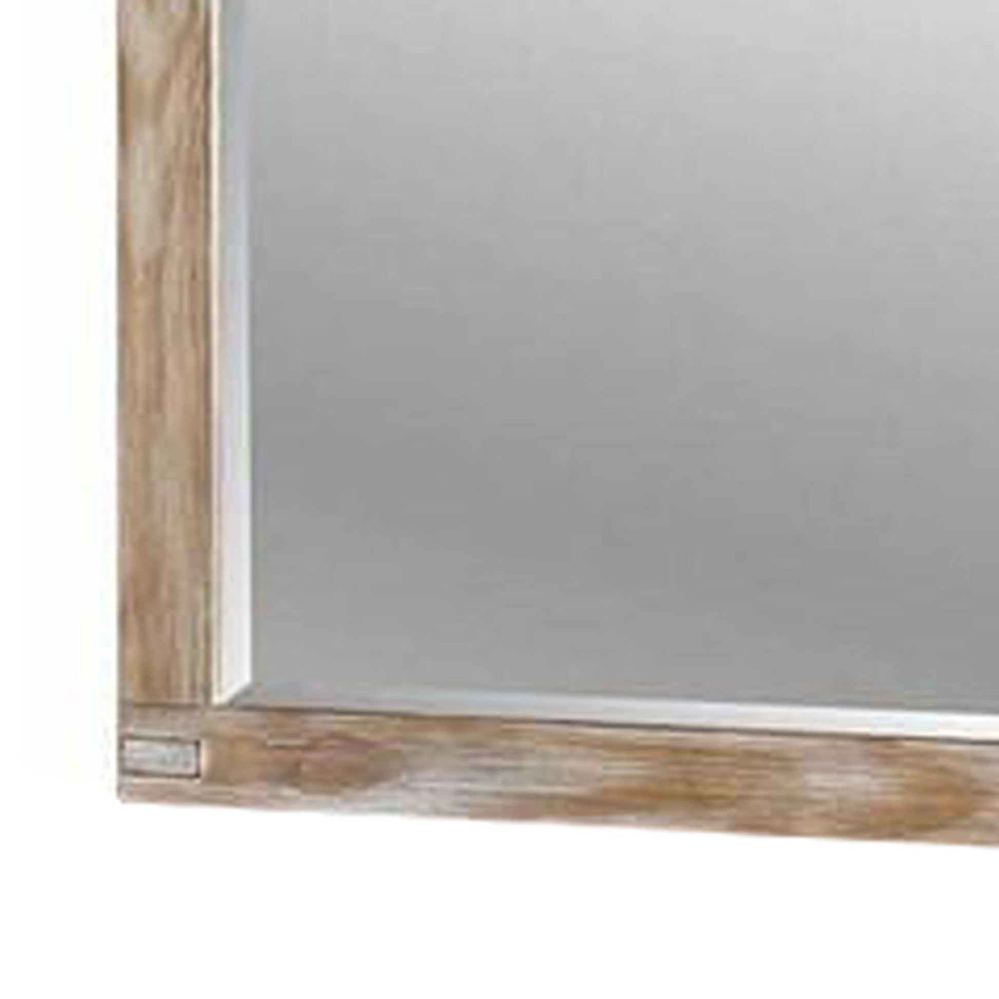 Benzara 38" Brown Rectangular Wooden Framed Mirror