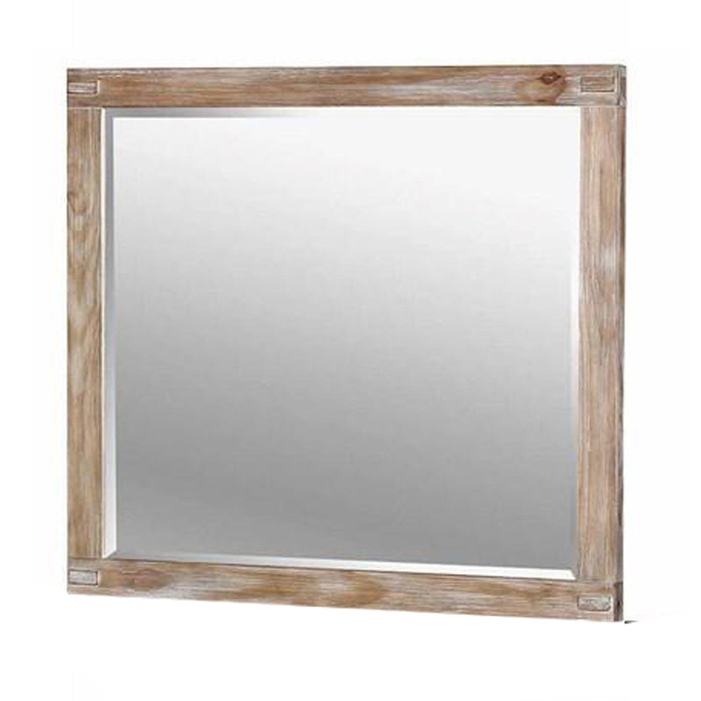 Benzara 38" Brown Rectangular Wooden Framed Mirror