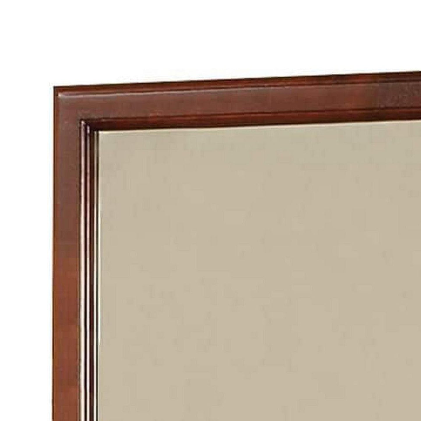 Benzara 38" Cherry Brown Rectangular Wooden Framed Mirror