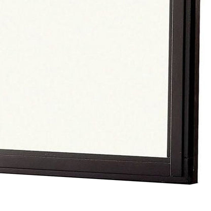 Benzara 38" Espresso Transitional Style Square Wooden Frame Mirror