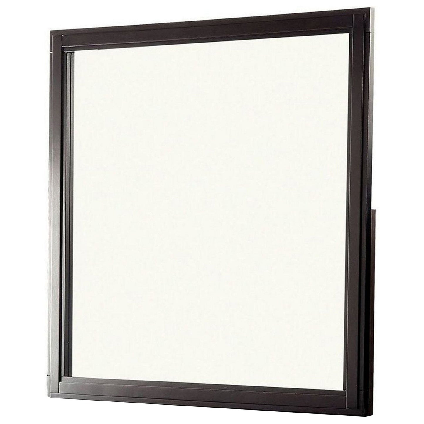 Benzara 38" Espresso Transitional Style Square Wooden Frame Mirror