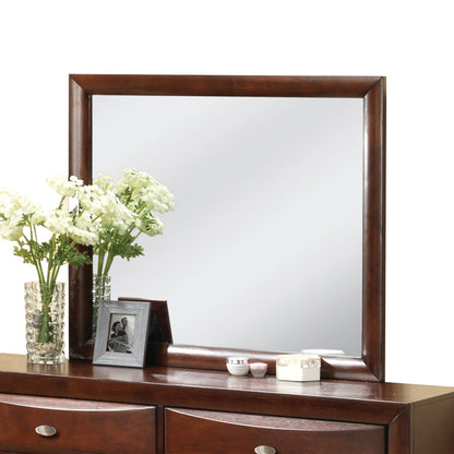 Benzara 39" Brown and Silver Rectangular Contemporary Wooden Framed Mirror