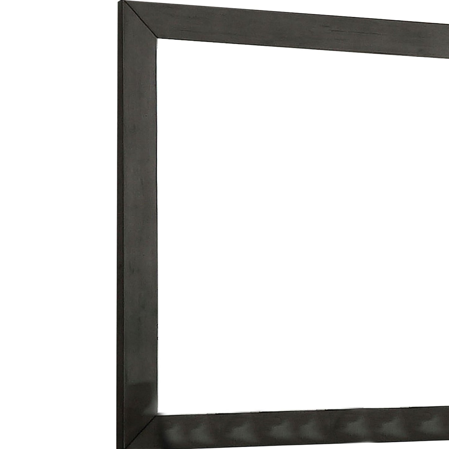 Benzara 39" Dark Gray Mirror With Rectangular Wooden Frame