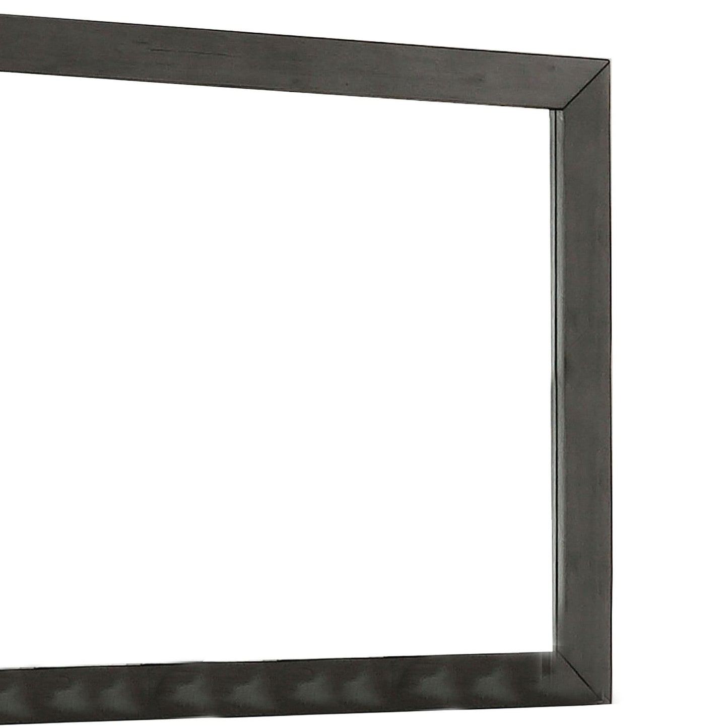 Benzara 39" Dark Gray Mirror With Rectangular Wooden Frame