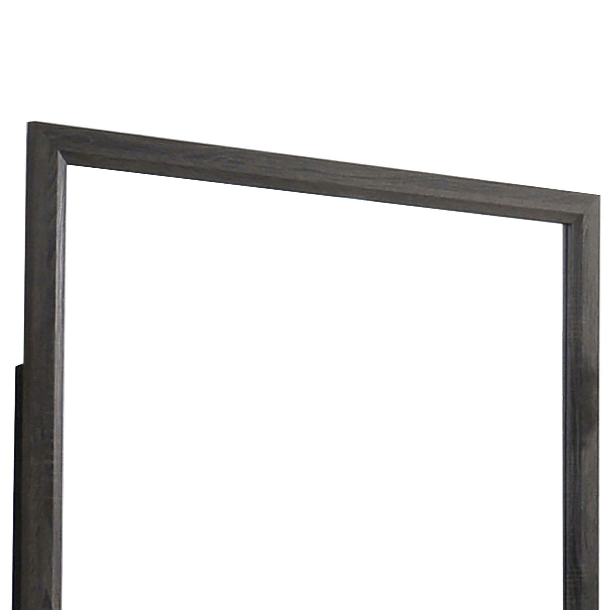 Benzara 39" Gray Contemporary Wooden Frame Mirror