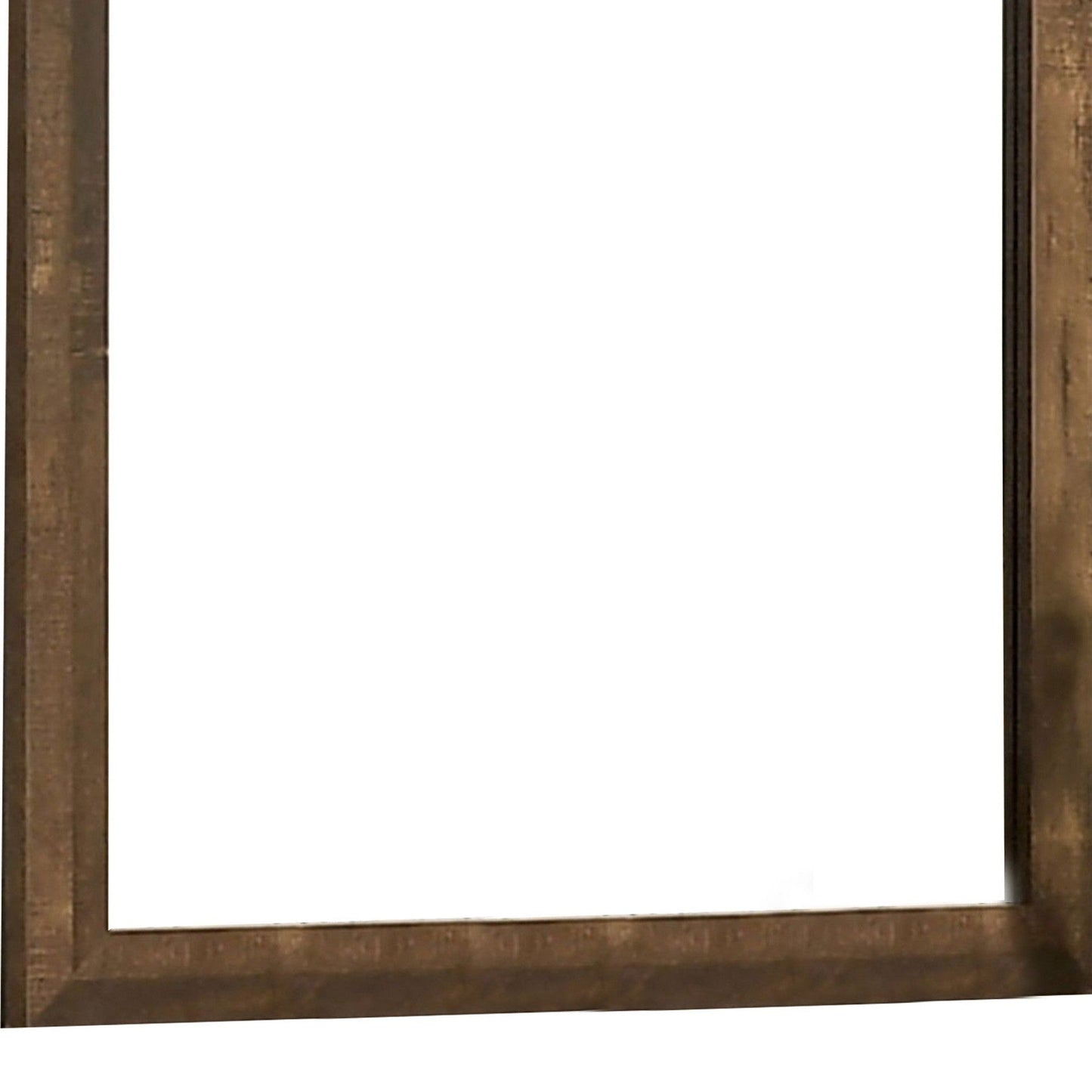 Benzara 39" Walnut Square Wooden Frame Rustic Mirror