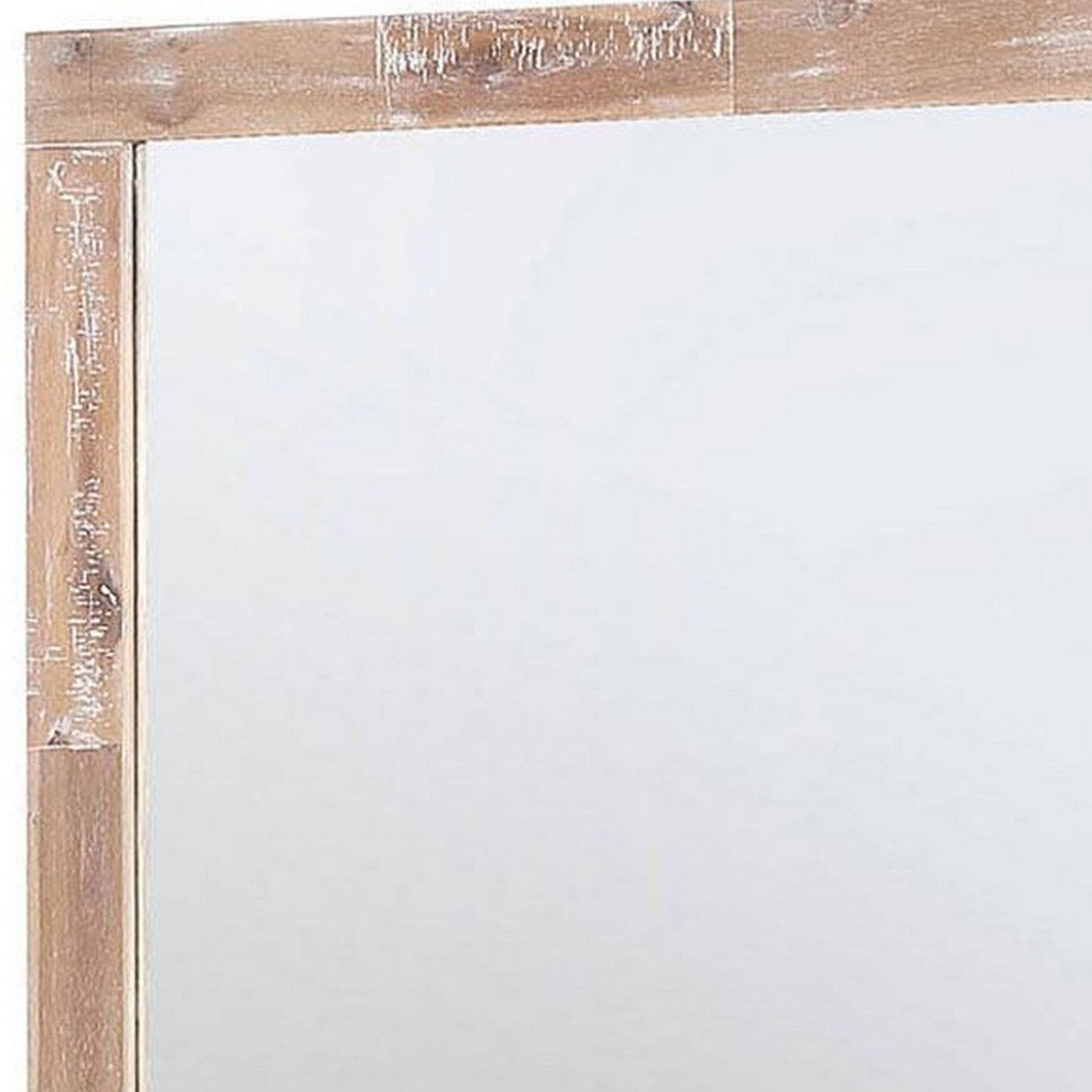 Benzara 40" Brown Rusti Style Wooden Frame Square Mirror